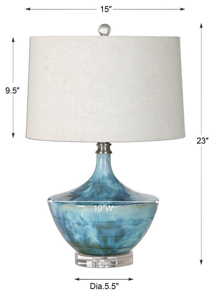 Uttermost Chasida Blue Ceramic Lamp