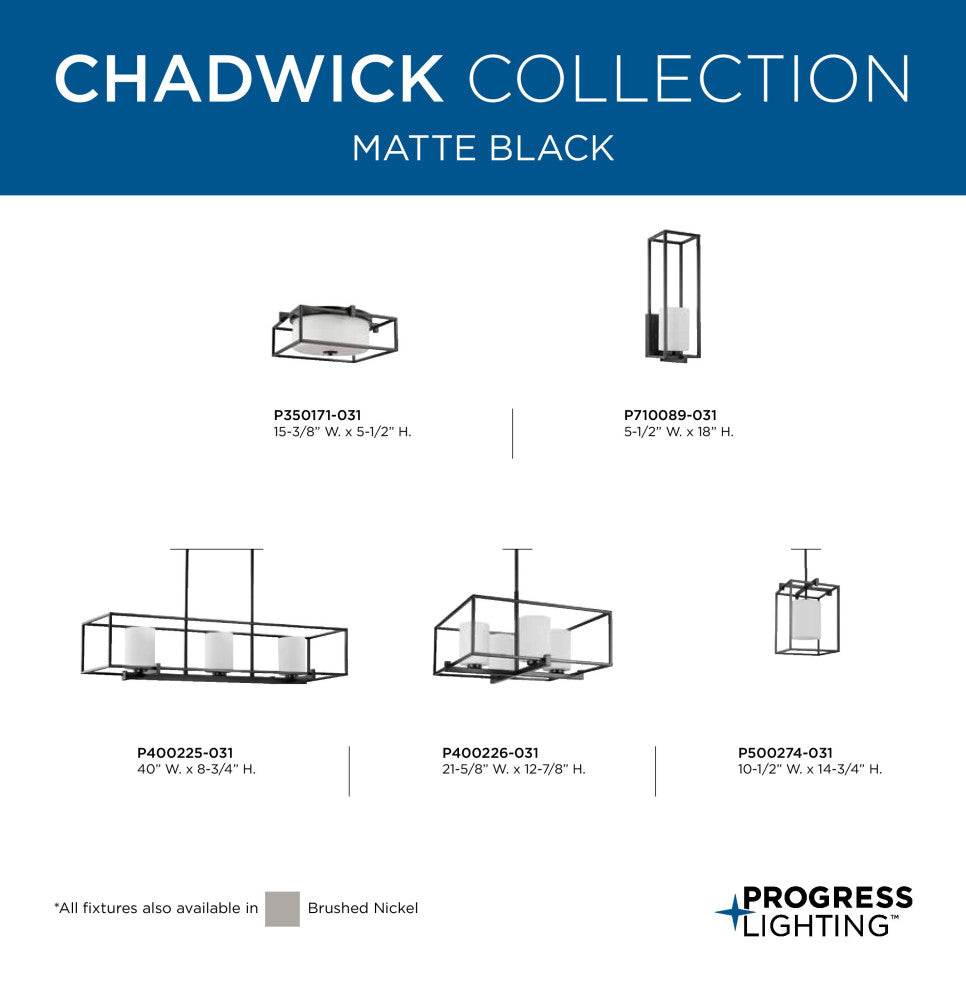 Chadwick 3-Light Matte Black Island Chandelier