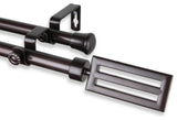 Mabel 13/16" Double Corner Window Curtain Rod, Cocoa, 28-48"