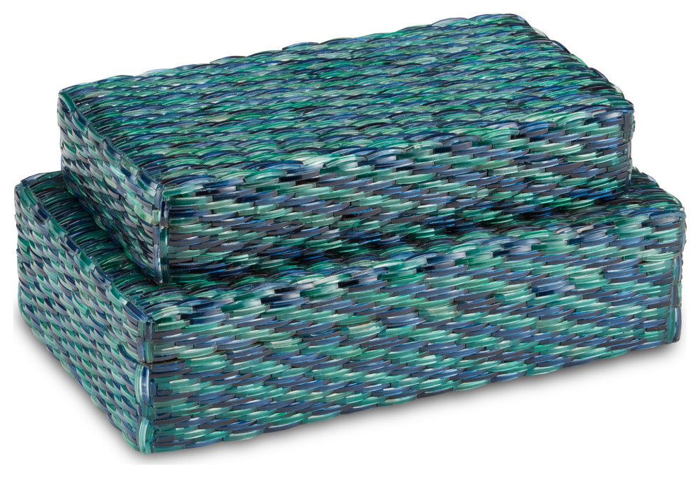 Glimmer Box, 2-Piece Set, Blue and Green