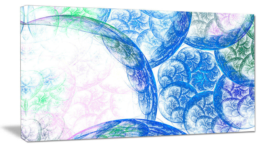 Blue White Dramatic Clouds, Abstract Canvas Wall Art, 40x20