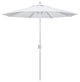 7.5' Matted White Push-Button Tilt Crank Aluminum Umbrella, White Olefin