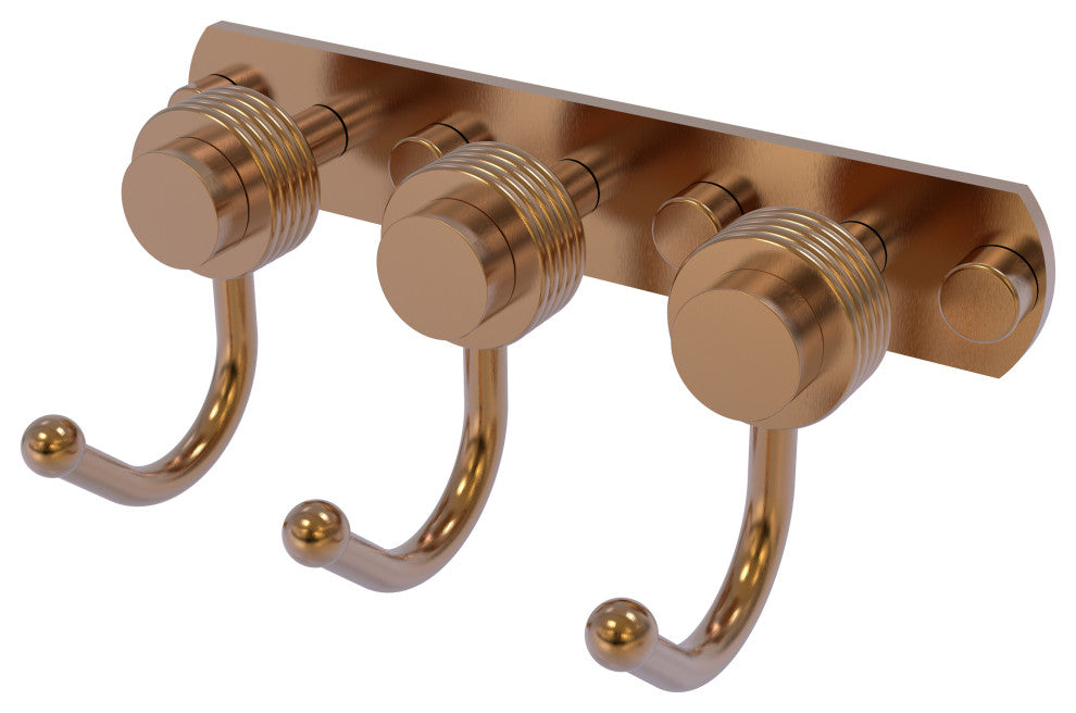 Mercury 3 Position Multi Hook with Groovy Accent, Brushed Bronze