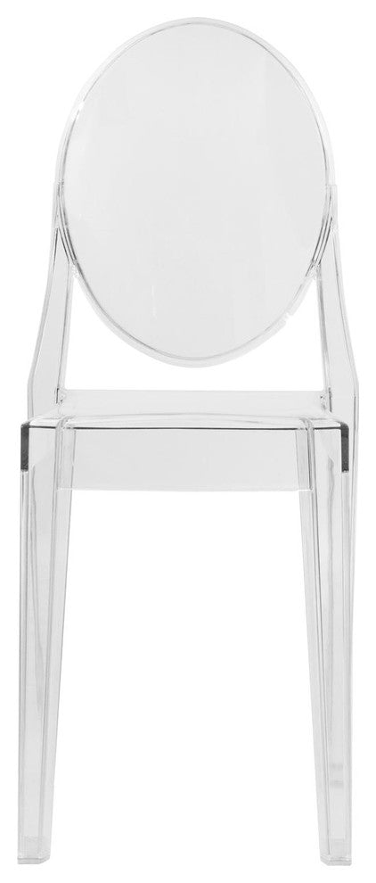 LeisureMod Marion Acrylic Modern Lucite Dining Side Chair in Clear Set of 2