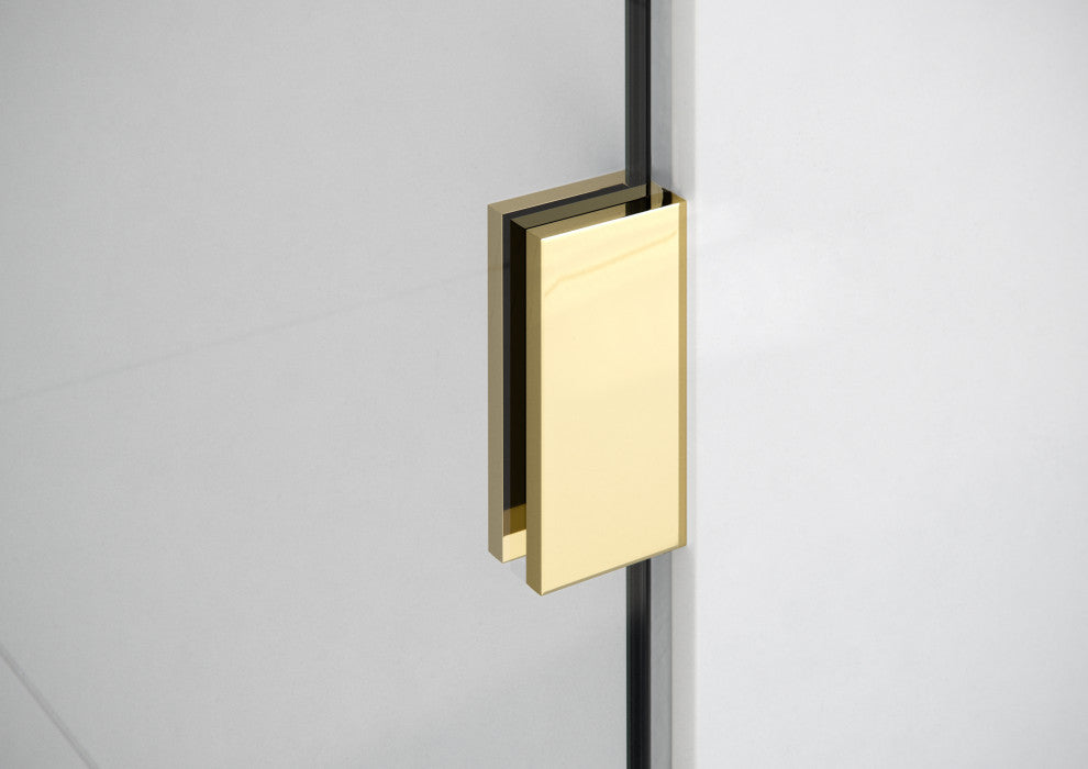 Ursa 36"x78" Frameless Single Glass Shower Panel, Gray Tint, Polished Brass