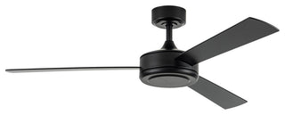 52-inch Modern 3-Blade Black LED Ceiling Fan without Light