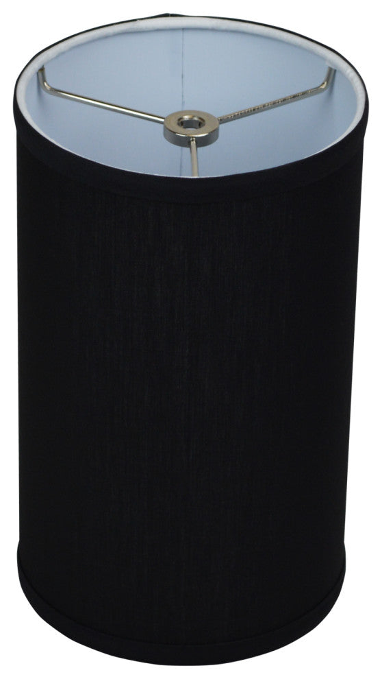 Fenchel Shades 6"x6"x10" Spider Attachment Drum Lamp Shade, Linen Black