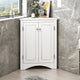 Stylish Triangle Bathroom Storage Cabinet with Adjustable Shelves, White