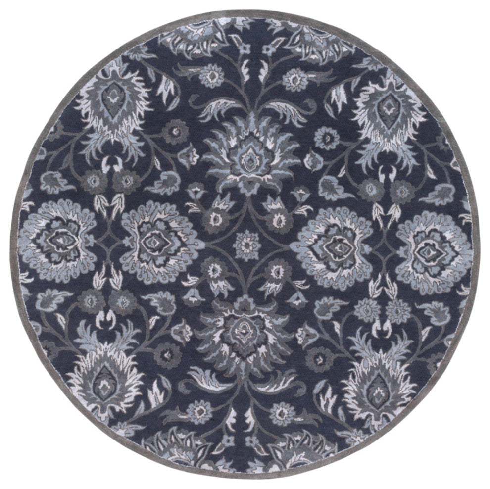 Surya Caesar CAE-1108 Traditional Area Rug, Navy, 8' Round