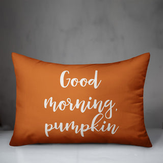 Good Morning, Pumpkin Lumbar Pillow, Orange, 14"x20"