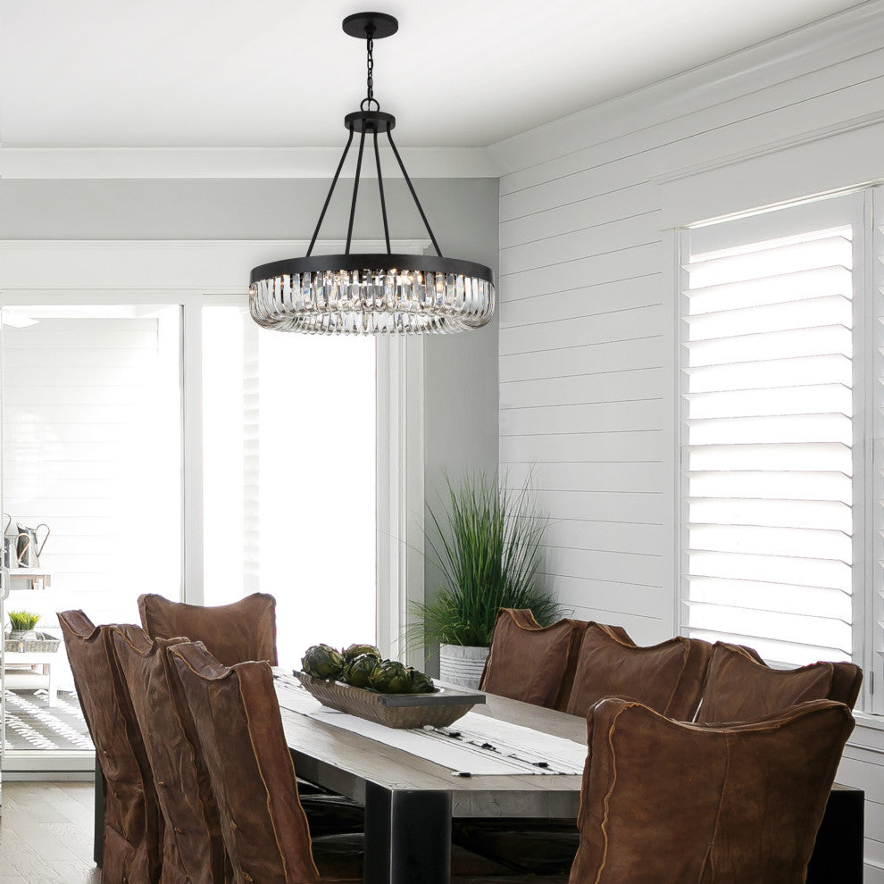 Crystorama ALI-B2010-CZ, 10-Light Chandelier, Charcoal Bronze