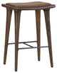 Walnut Finish Leather Counter Stool
