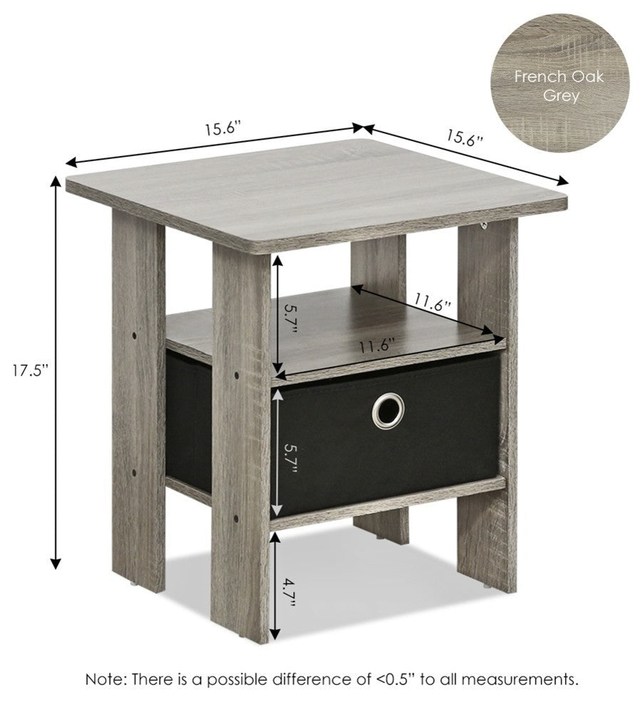 Petite End Table Bedroom Night Stand, Set Of Two