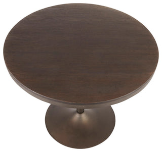 Dakota Industrial Dining Table, Antique Metal, Espresso Bamboo