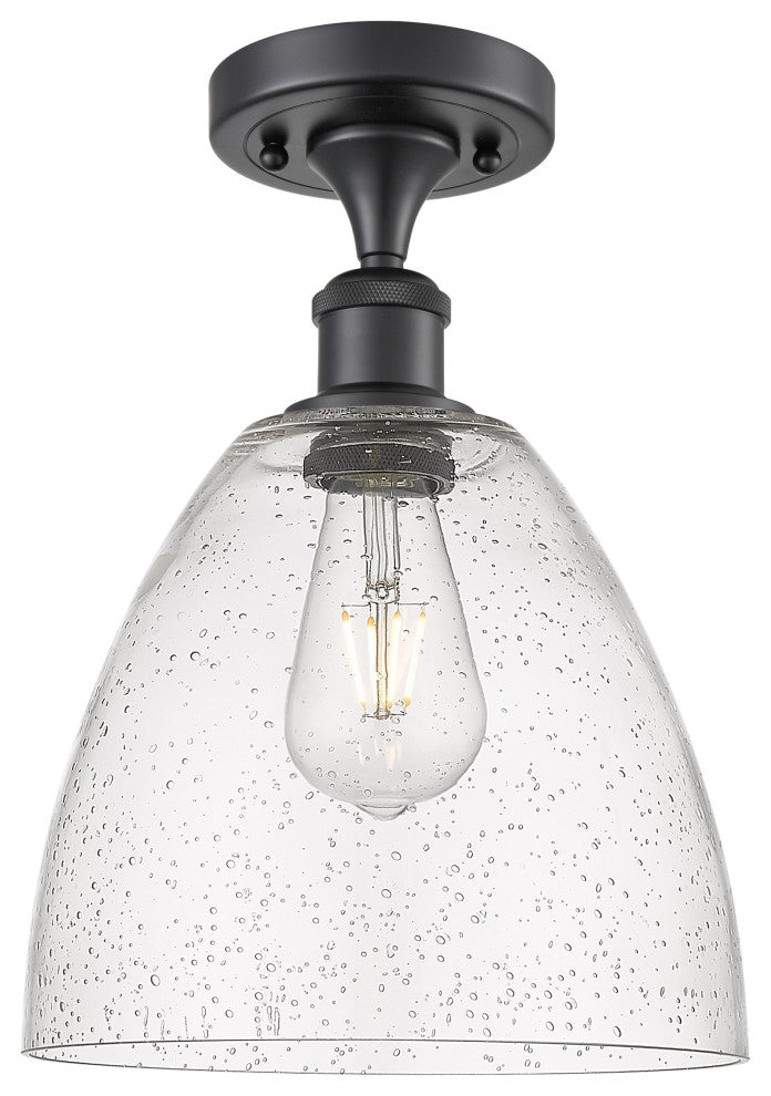 Innovations 516-1C-BK-GBD-94 1 Light Semi-Flush Mount, Matte Black