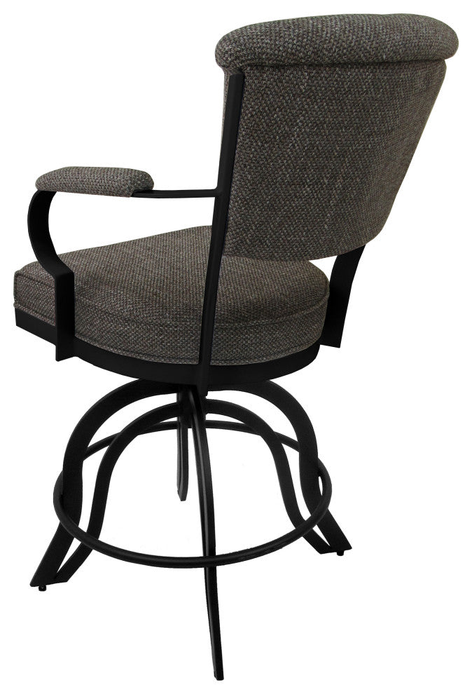 Miami Counter 26" or 30" Metal Bar Stool - A Base, Plumley Cocoa - Black, 26"