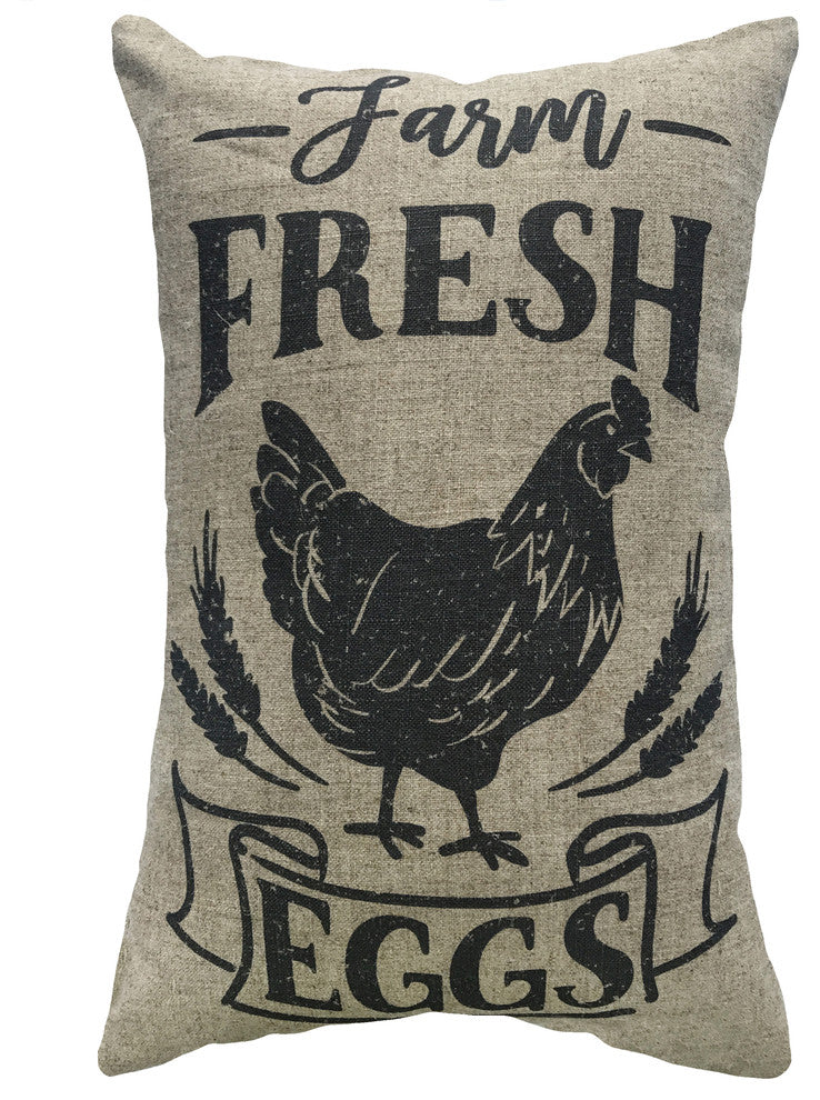 Farm Fresh Eggs Linen Pillow