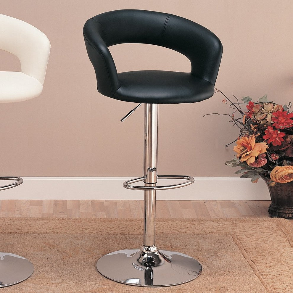 29" Black Adjustable Bar Stool Chair