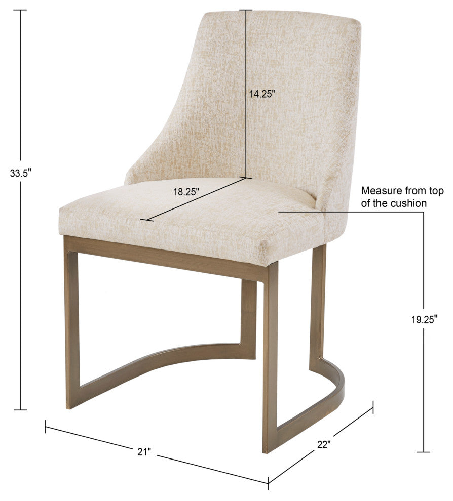 Madison Park Dining Chairs Transitional Modern Side Chairs, Set of 2, Cream, Dining Chair
