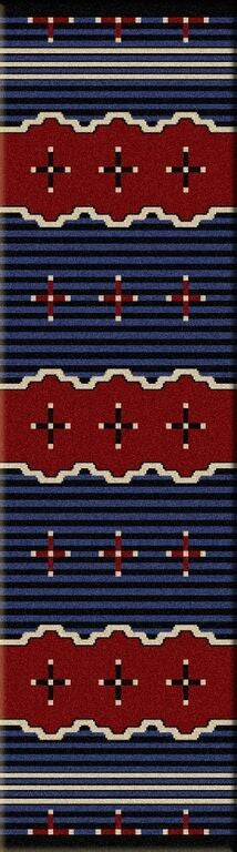 Big Chief2 Rug, Blue, 2'x8', Runner