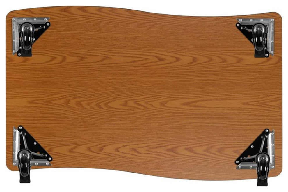 Mobile 28"x47.5" Wave Laminate Activity Table, Adjustable Short Legs, Gray