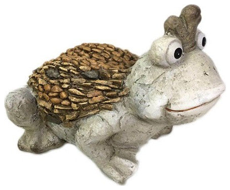 9" Rustic Prince Frog Garden Statue