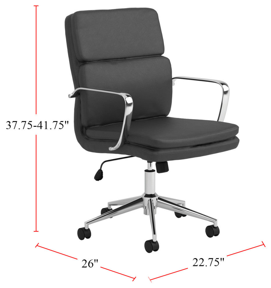 Standard Back Upholstered Office Chair, Black