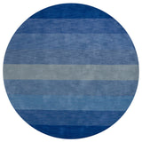 Metro Contemporary Area Rug, Blue, 7'9" Round