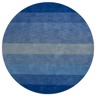 Metro Contemporary Area Rug, Blue, 7'9" Round
