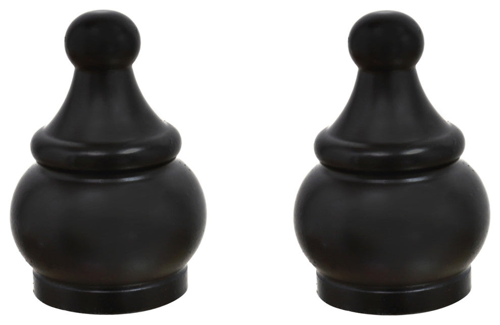 24017-32, Set of 2 Steel Lamp Finial, Oil Rubbed Bronze Finish, 1 1/2" Tall