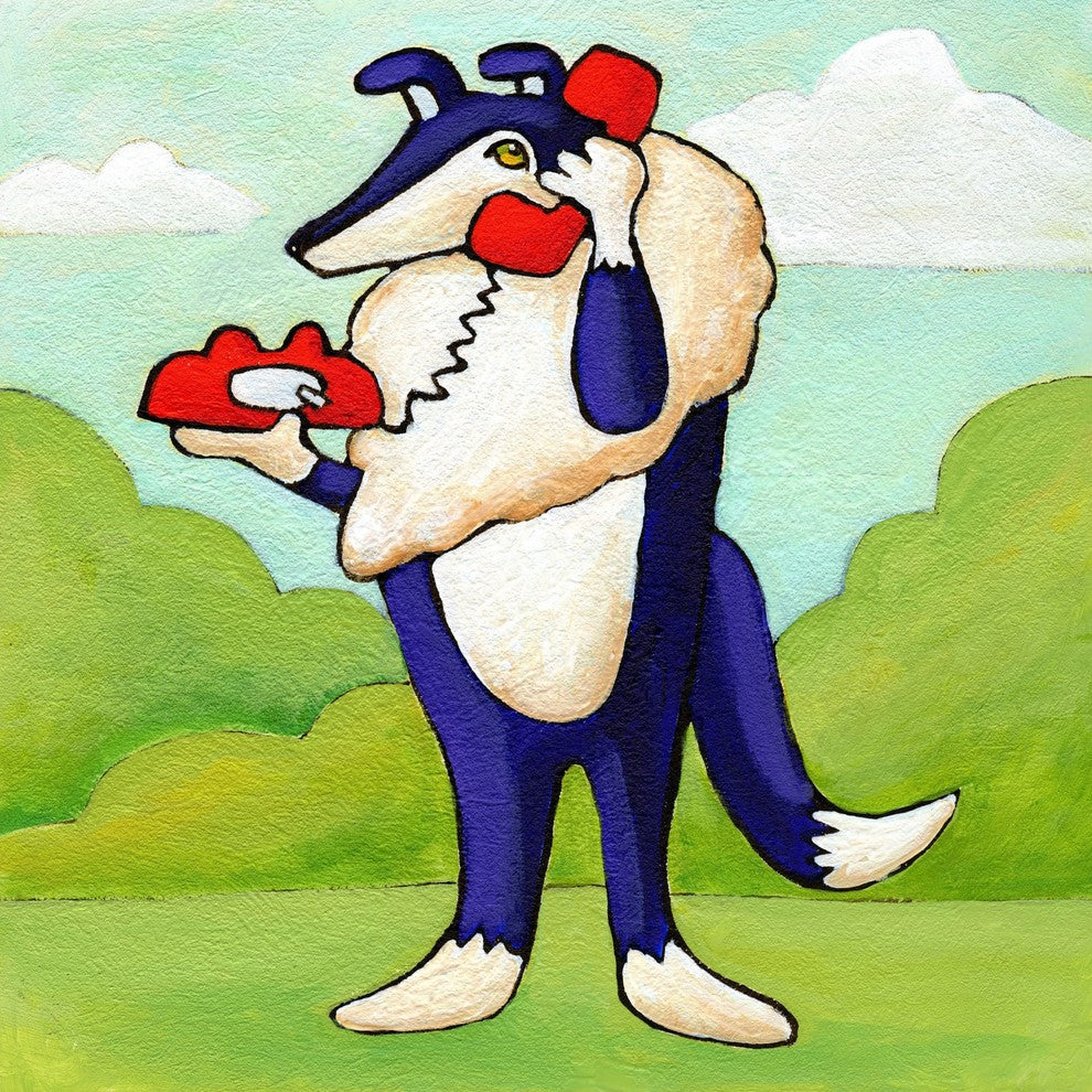 Marmont Hill, "Give a Dog a Phone" by Janet Nelson on Wrapped Canvas, 32x32