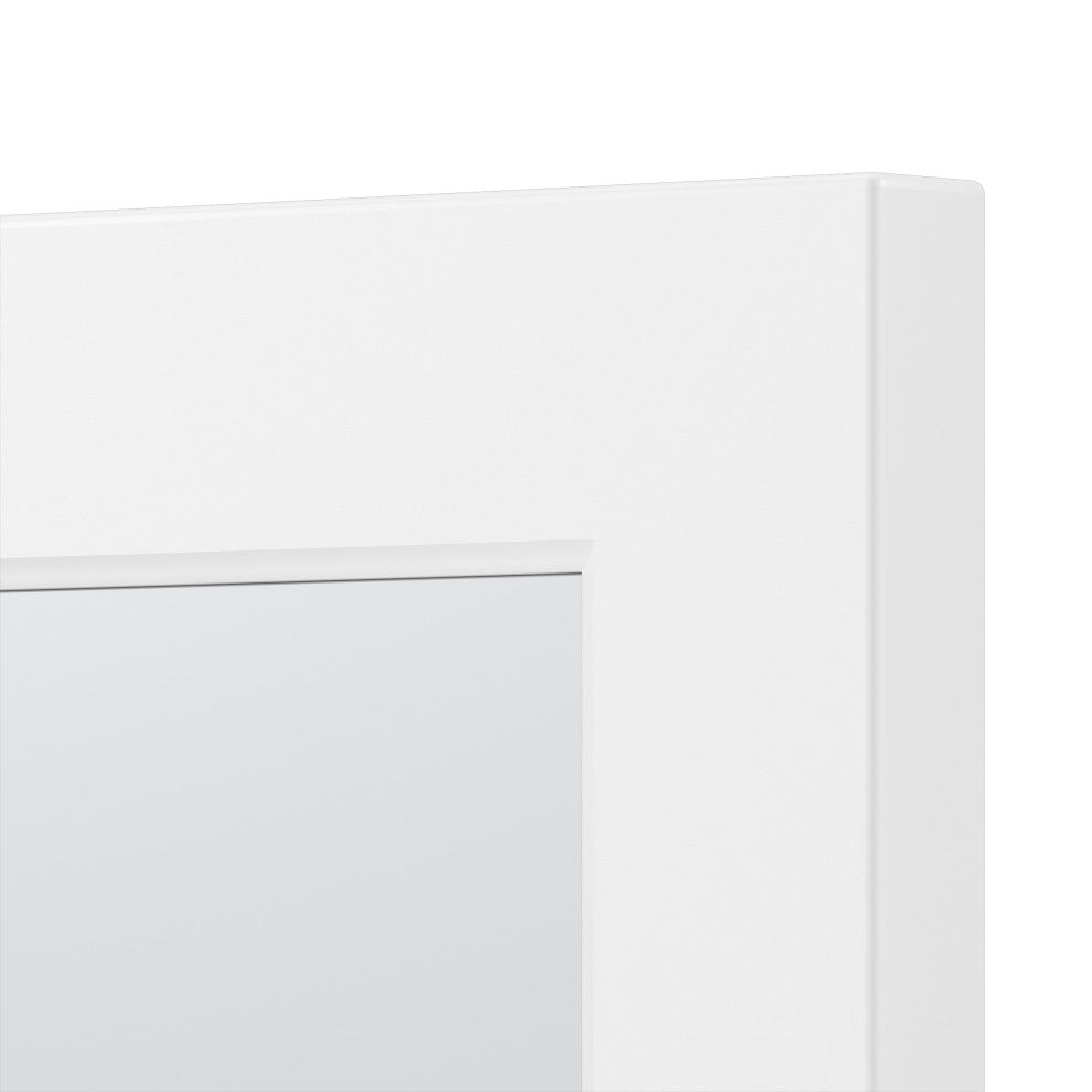 Rectangular MDF Framed Wall Mounted Bathroom Mirror, Whiteï¼›