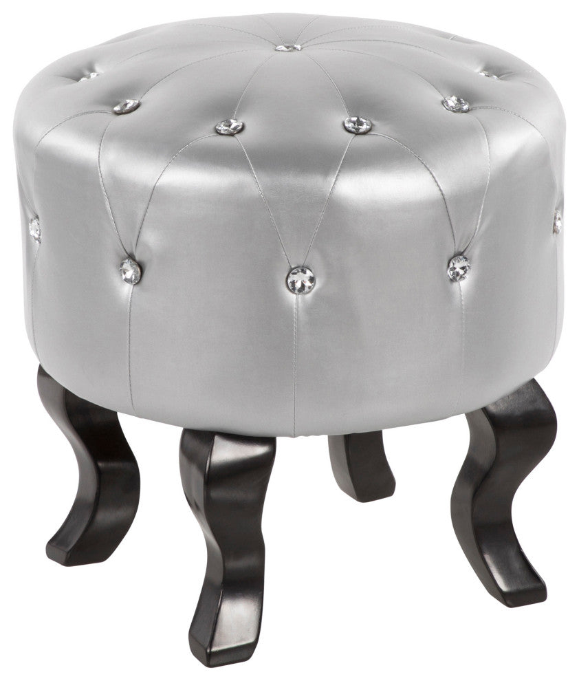 Pouf Contemporary Ottoman, Silver