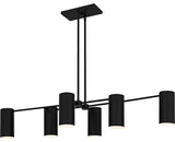 Foreland Six Light Linear Chandelier in Matte Black