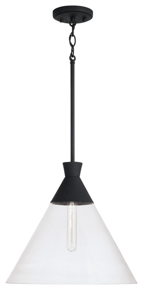 Capital Lighting Paloma 1-Light Pendant 350311XK Textured Black