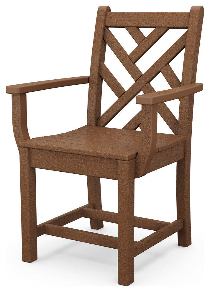 Polywood Chippendale Dining Arm Chair, Teak