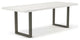 Brooks Dining Table, White Wash, Pewter, 40"x116", U-Base