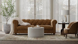 Krissa 30" Round Mango Wood Coffee Table, Whitewash