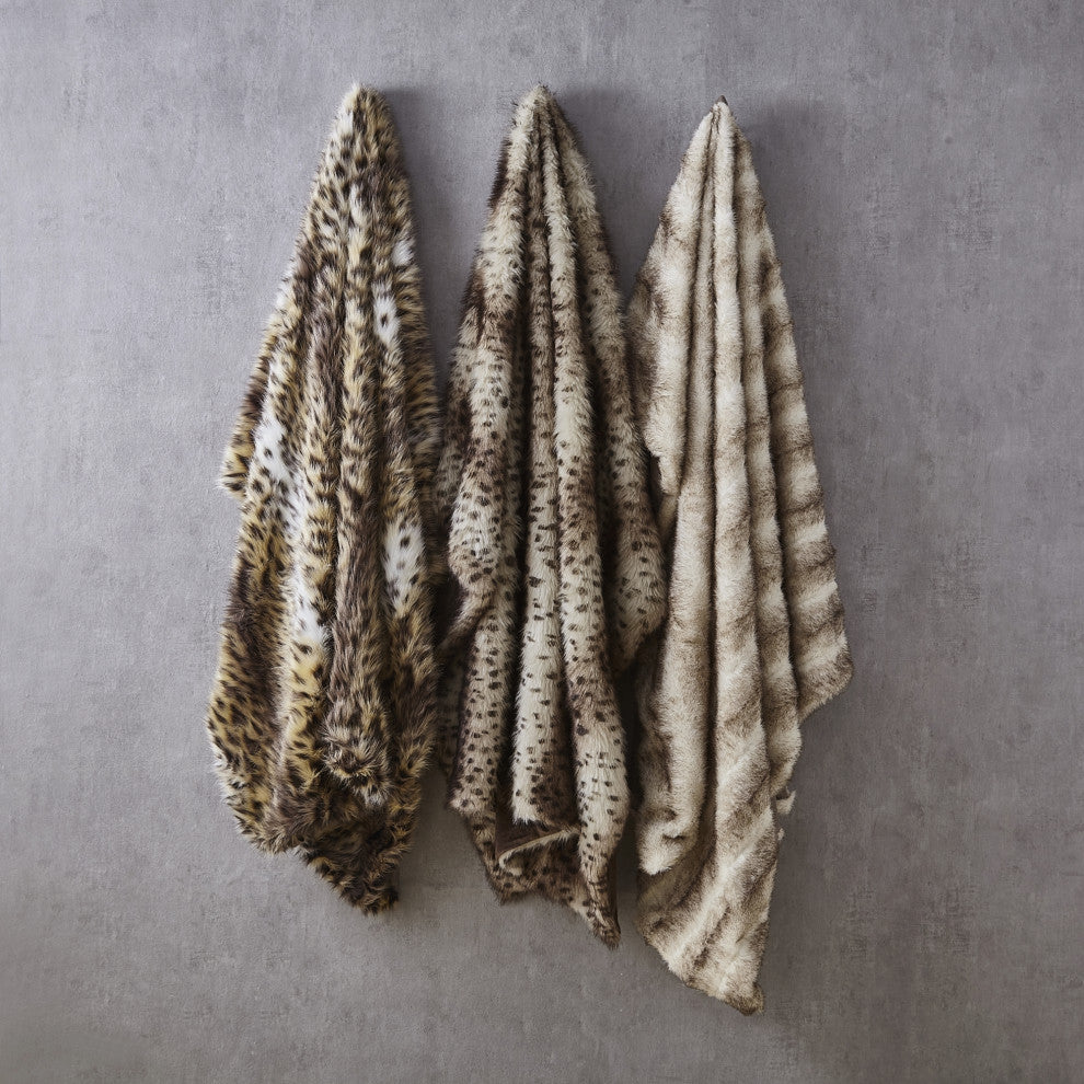 Inspired Home Jiselle Throw, Acrylic 50"x60", Faux Cheeta