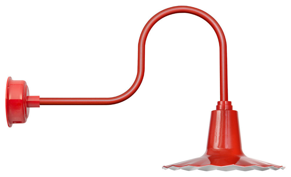 16" Iris LED Wall Light With Industrial Arm, Red