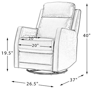 Upholstered Swivel Recliner With Tufted Back, Gray