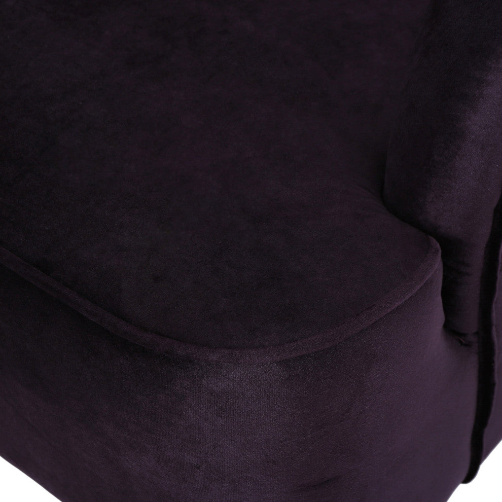 GDF Studio Scarlett Modern New Velvet Sofa, Blackberry