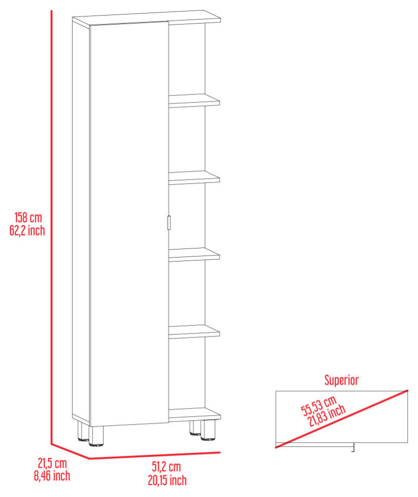 Los Angeles Corner Cabinet, Light Gray