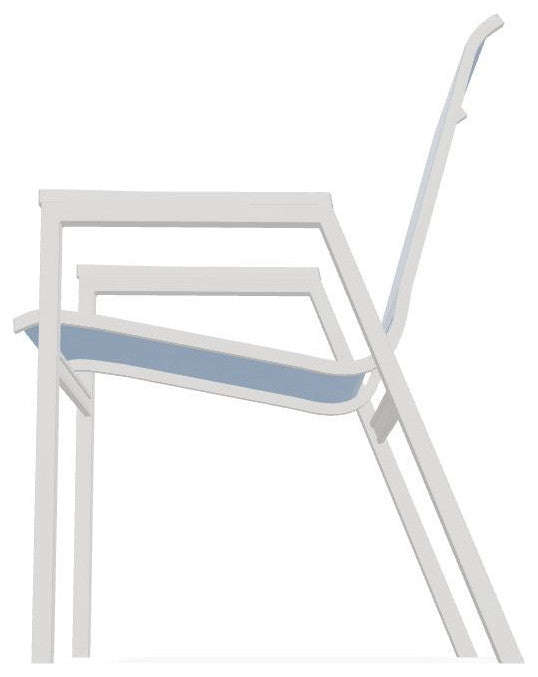 Bazza Sling Stackable Outdoor Dining Chair, Sky/Snow