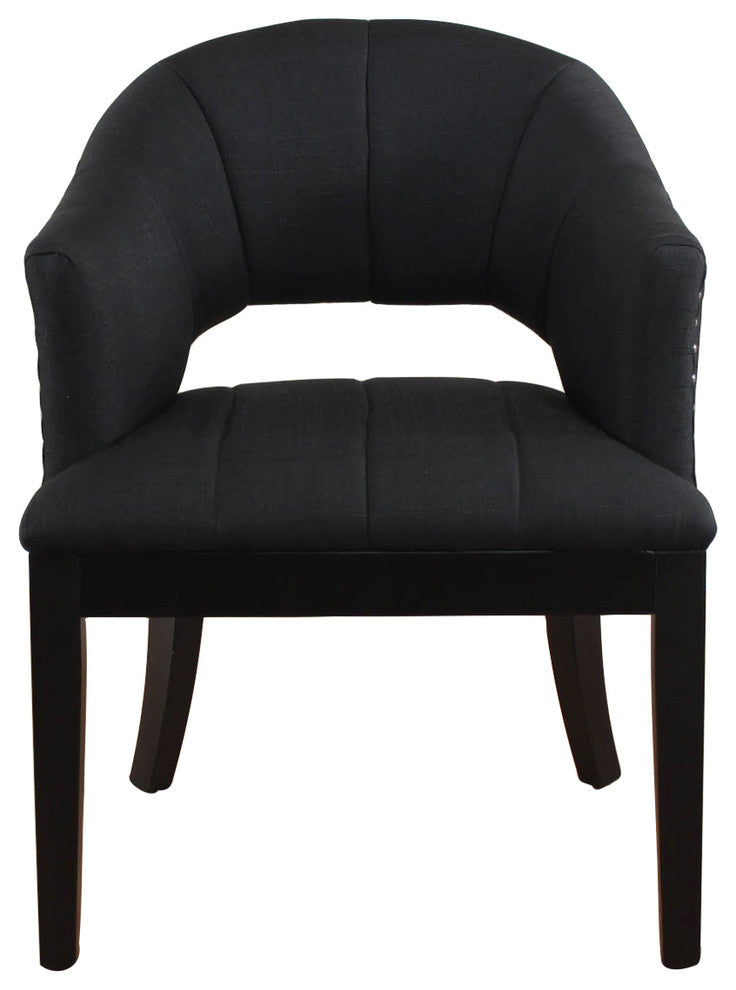 Preveza Black Upholstered Chair