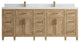 Santa Monica 84 Double Sink Bath Vanity in Whitewashed Teak 2" Empira Quartz