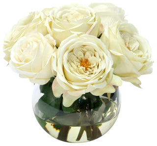 WaterlookÂ® Cream White Roses in Rose Bowl