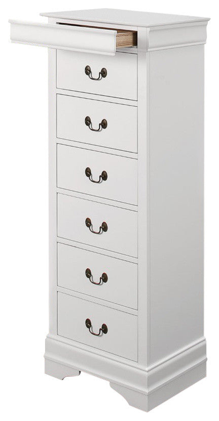 Benzara BM179884 Wooden Six Drawer Lingerie Chest, Gray