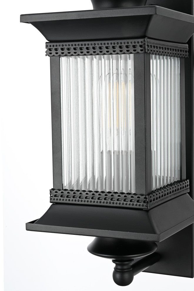Home Living 7" Outdoor Wall Sconce, Black
