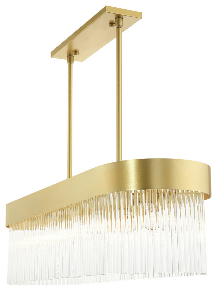 Livex Lighting Norwich 6 Light Soft Gold Linear Chandelier
